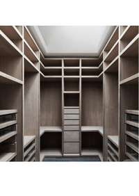 П-образная гардеробная комната в классическом стиле Оренбург