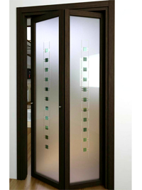 Складные двери гармошка с матовым стеклом Оренбург